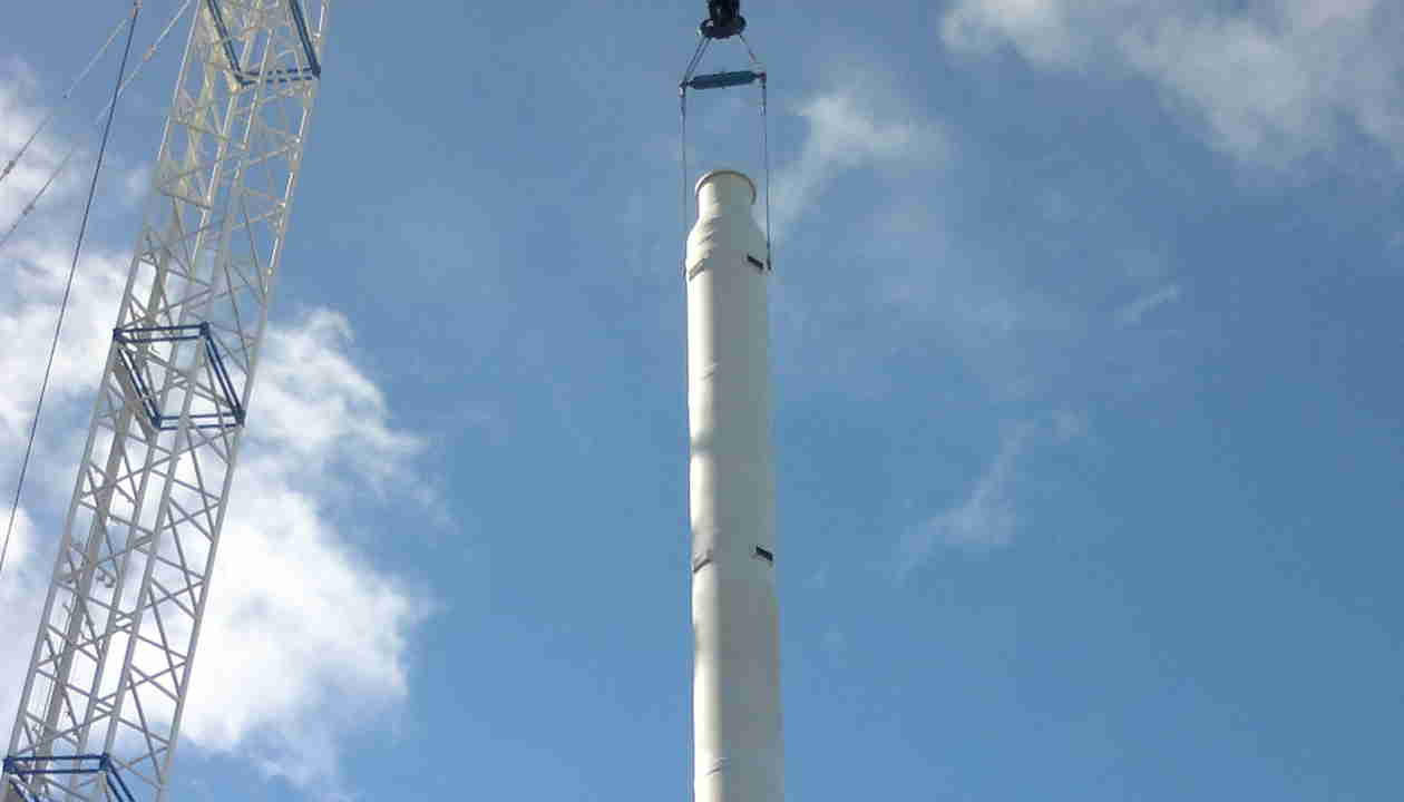 Filtrate tanks, vacuum tanks, scrubber, stack, roofs, piping + installation